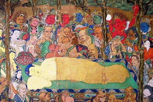 1death-of-historical-buddha-painting-by-myouson